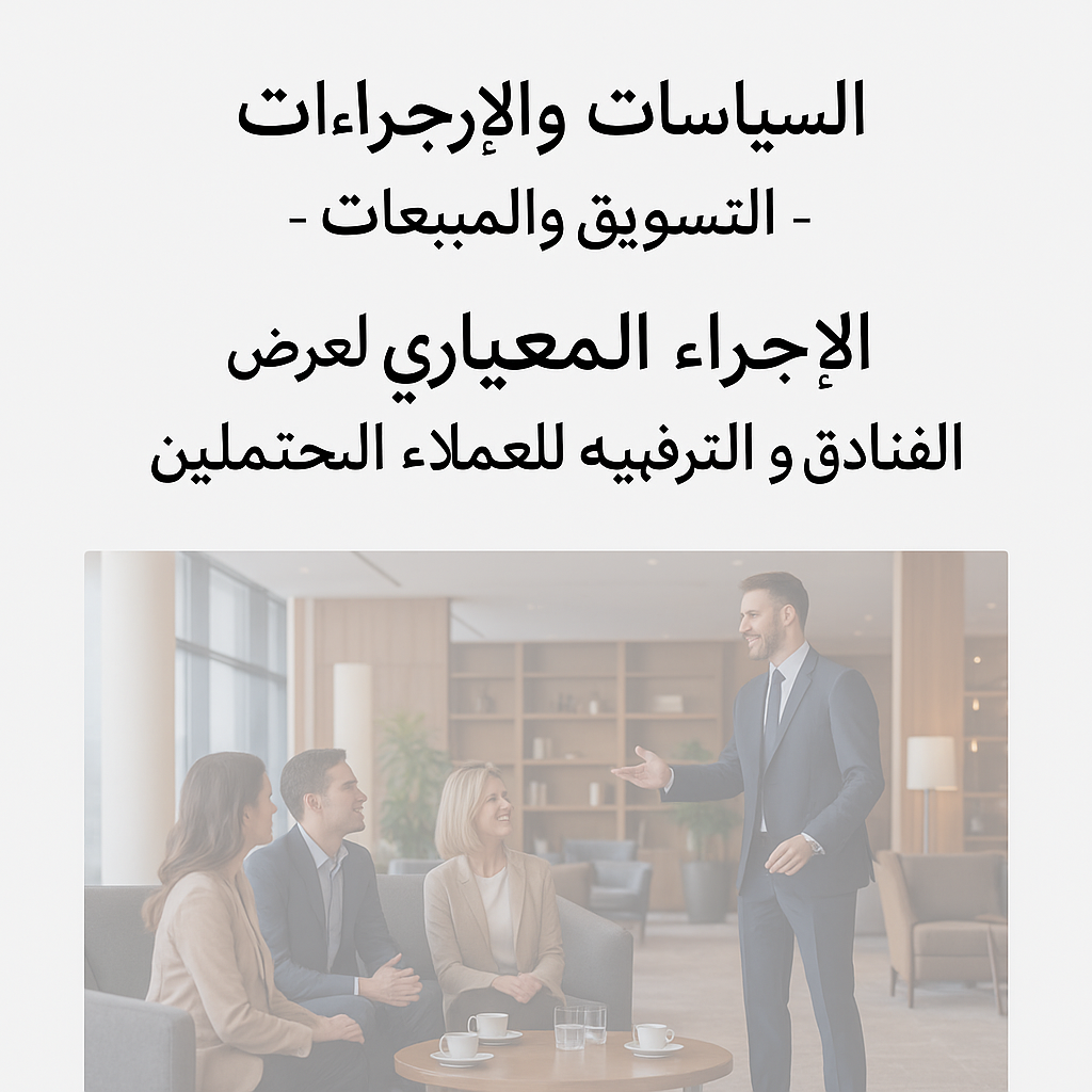 السياسات والإجراءات -التسويق والمبيعات-الإجراء المعياري لعرض الفنادق و الترفيه للعملاء المحتملين
