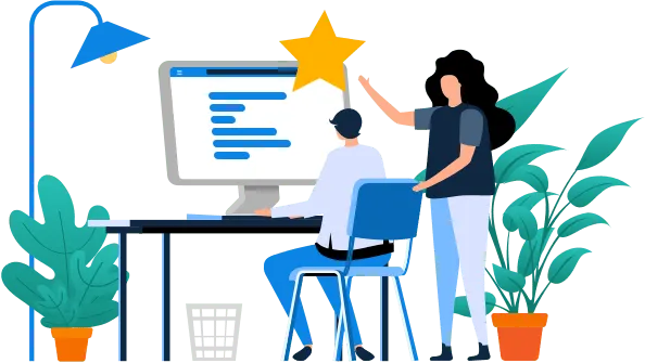 DALL·E 2024 11 12 20.12.53 A professional and sophisticated hotel front desk area with a digital screen displaying booking and market segment codes for revenue analysis. The sc