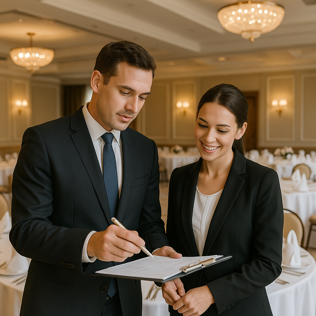 تعرف على كيفية إعداد ورقة طلب الولائم (BEO) بفعالية: مراجعة التفاصيل، إدارة التغييرات، توزيع المهام، وضمان توافق الإدارات لتحقيق نجاح المناسبات.