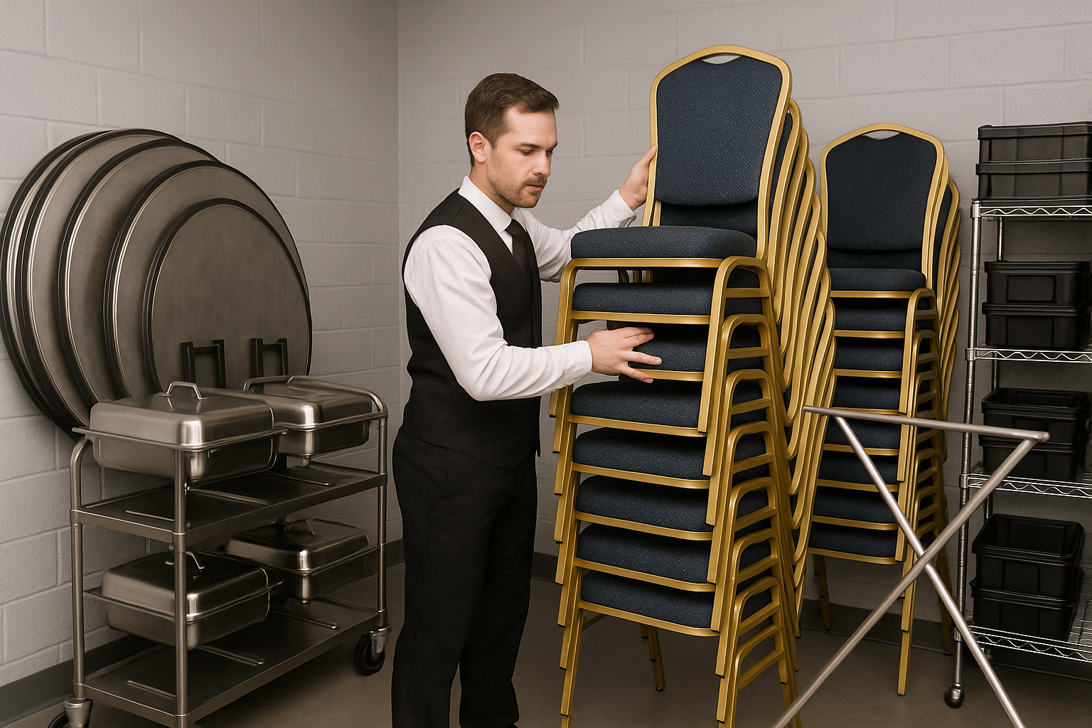 السياسات والإجراءات -المناسبات والولائم - إعداد وتخزين المعدات