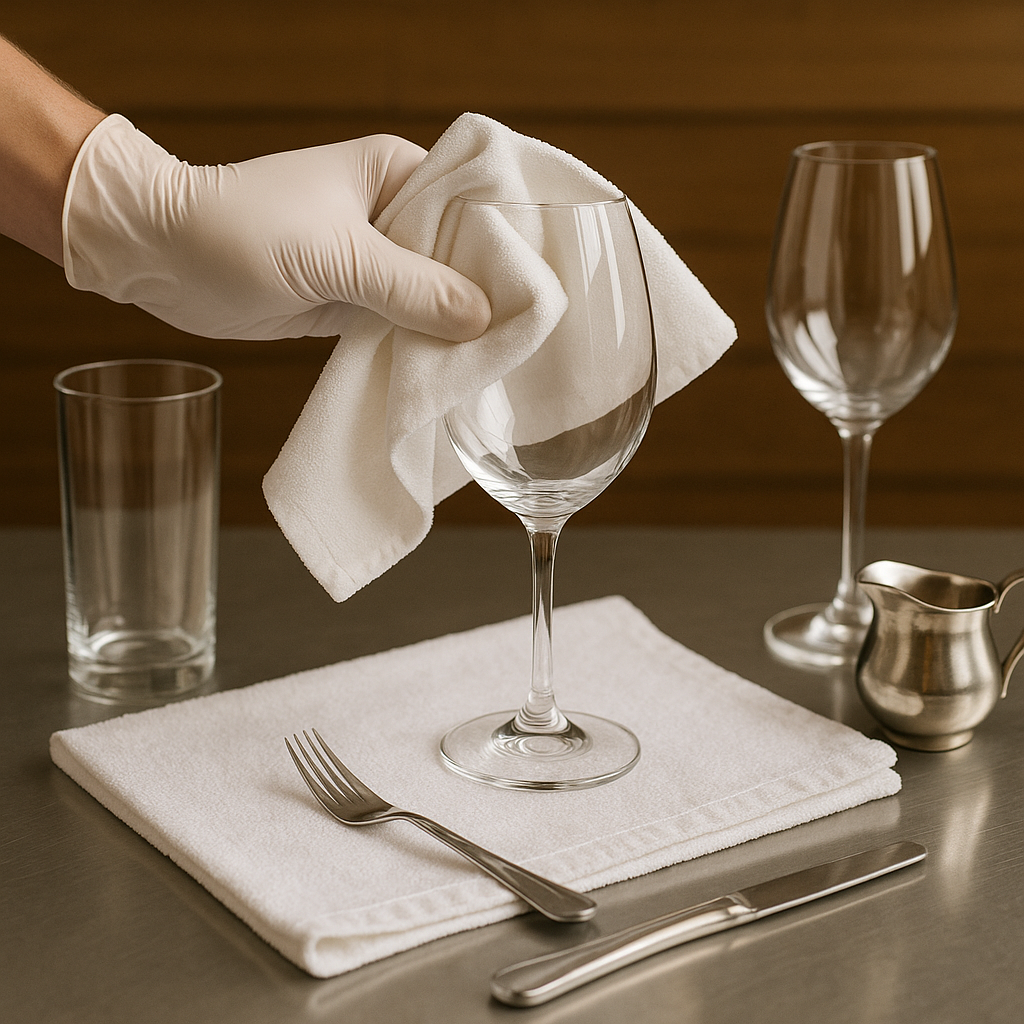 نصائح لتنظيف الزجاجيات وأدوات المائدة والفضيات في المطاعم والبارات والفنادق