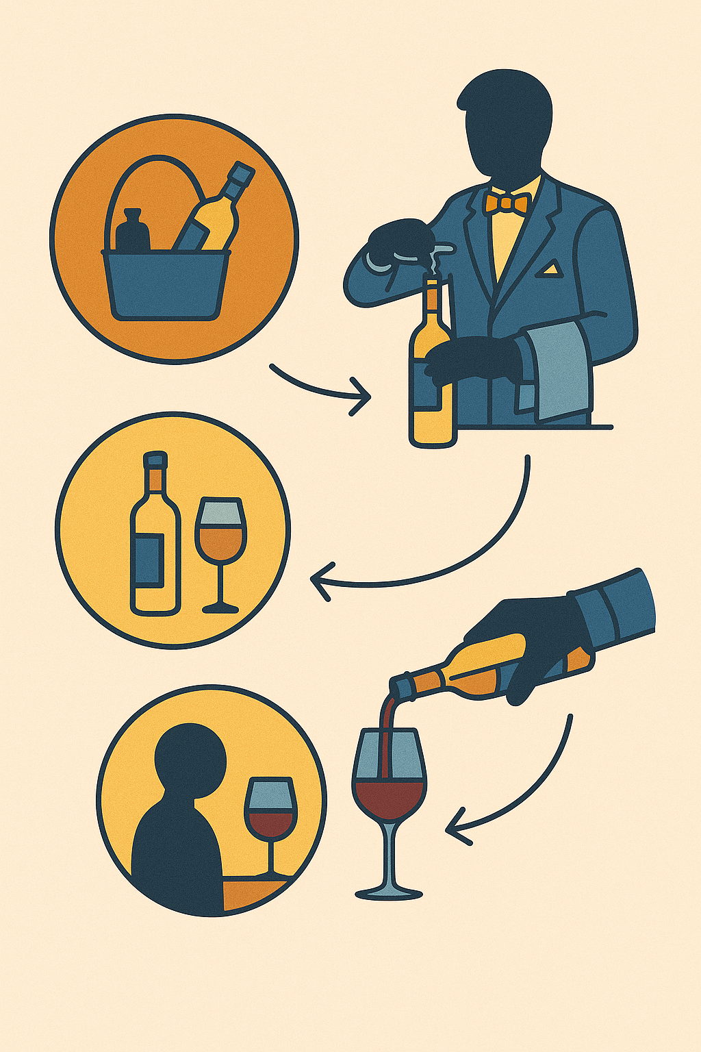 السياسات والإجراءات -البار أو الصالة-خدمة تقديم النبيذ