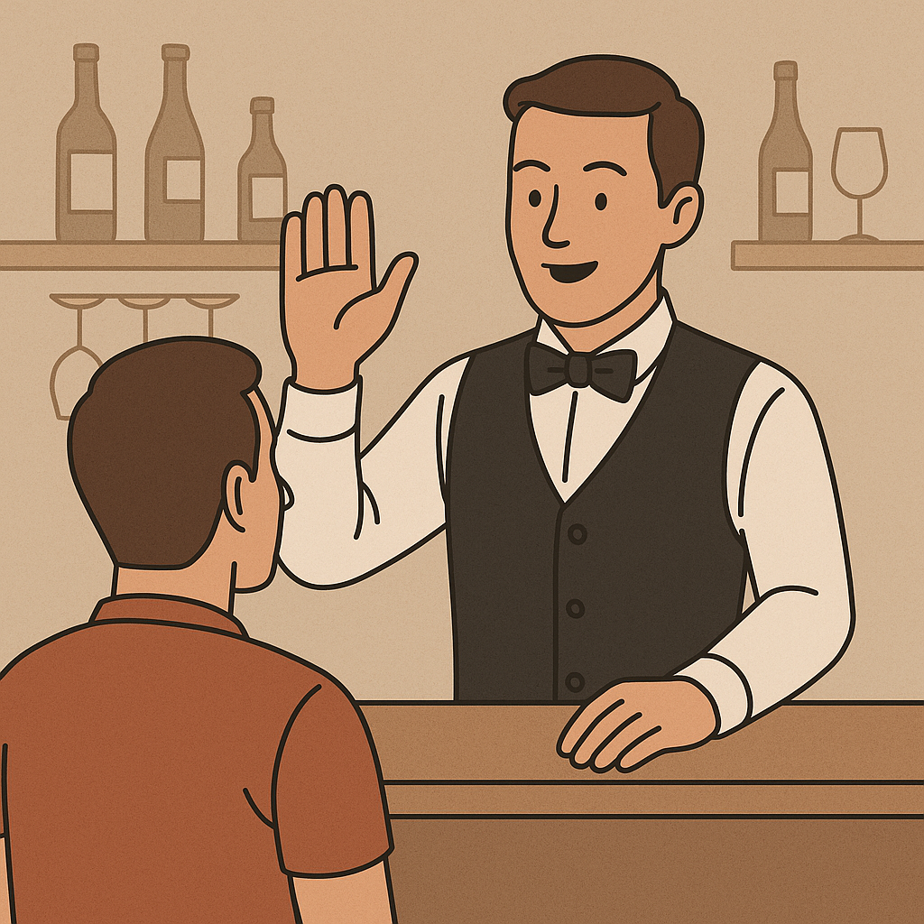 السياسات والإجراءات - البار/الصالة - توديع العملاء في المطاعم