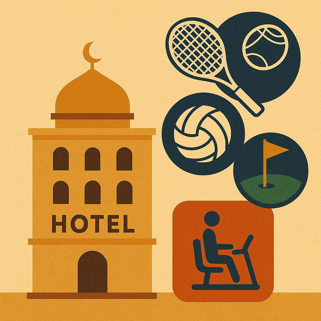 ملاعب تنس وطائرة وجولف وصالات جيم للسياح بفنادق الغردقة