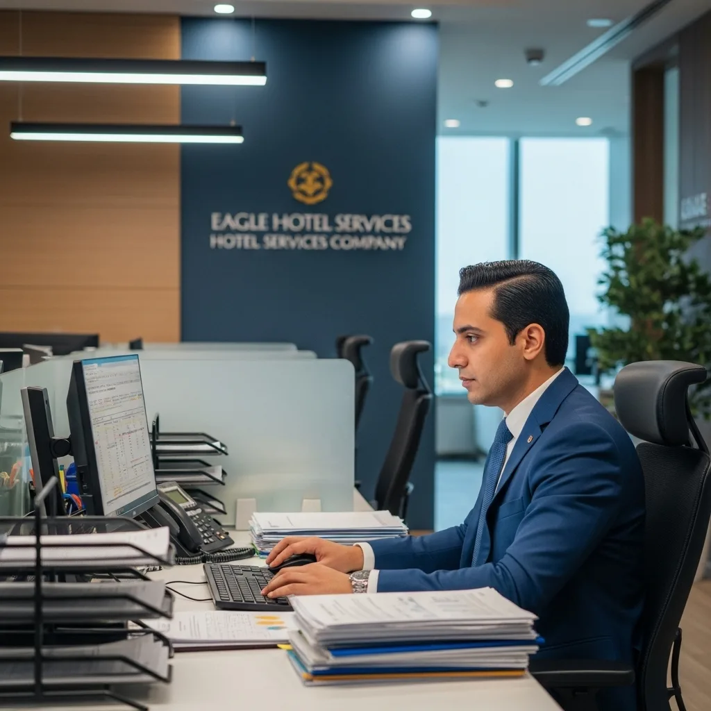 مطلوب محاسب للعمل بشركة ايجل لخدمات الفنادق