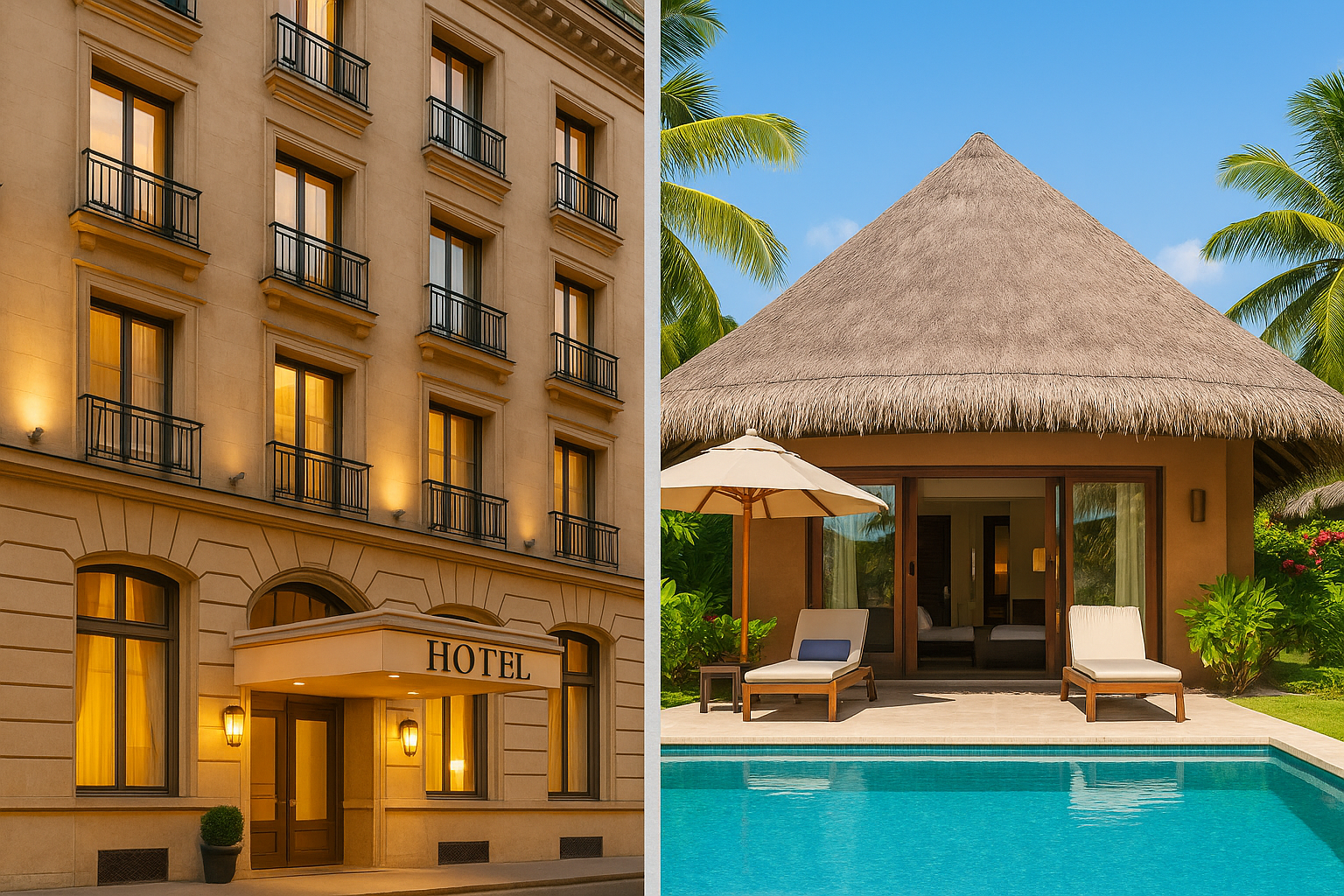 الفرق بين الفندق والمنتجع: اختيارك المثالي لتجربة إقامة فريدة