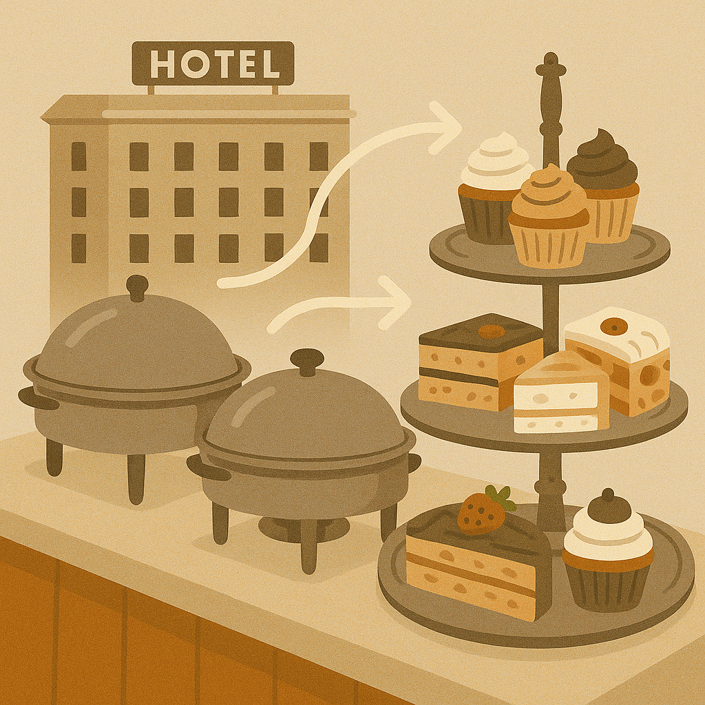 تنسيق الحلويات مع الأطباق الرئيسية في بوفيه الفندق: انسجام الطعم والجمال