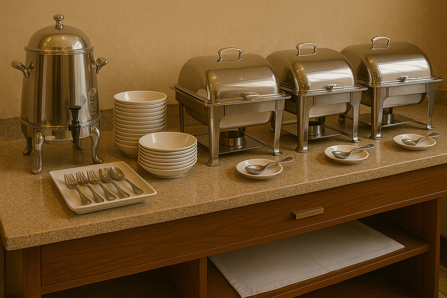 تأثيث البوفيه: الأدوات والأواني والأثاث المناسب