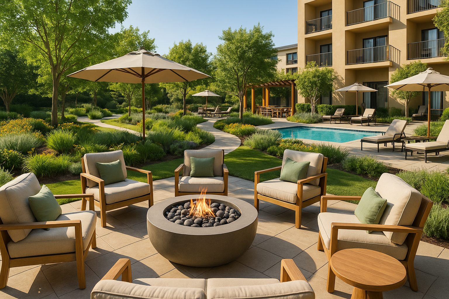 أفضل الأفكار لتطوير المساحات الخارجية في الفنادق