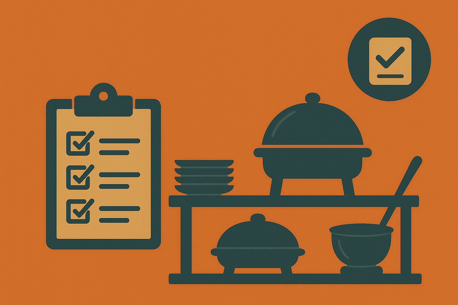 اعمل صورة تعبر عن المقال من غير كتابه You said: قائمة مرجعية لتجهيزات البوفيه: دليل شامل للإعداد المثالي