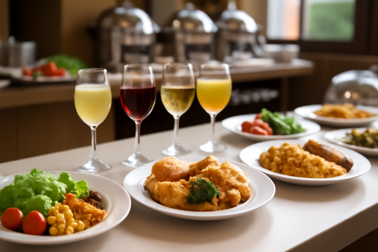 كيفية تنسيق الأطباق مع المشروبات المناسبة في بوفيه الفندق