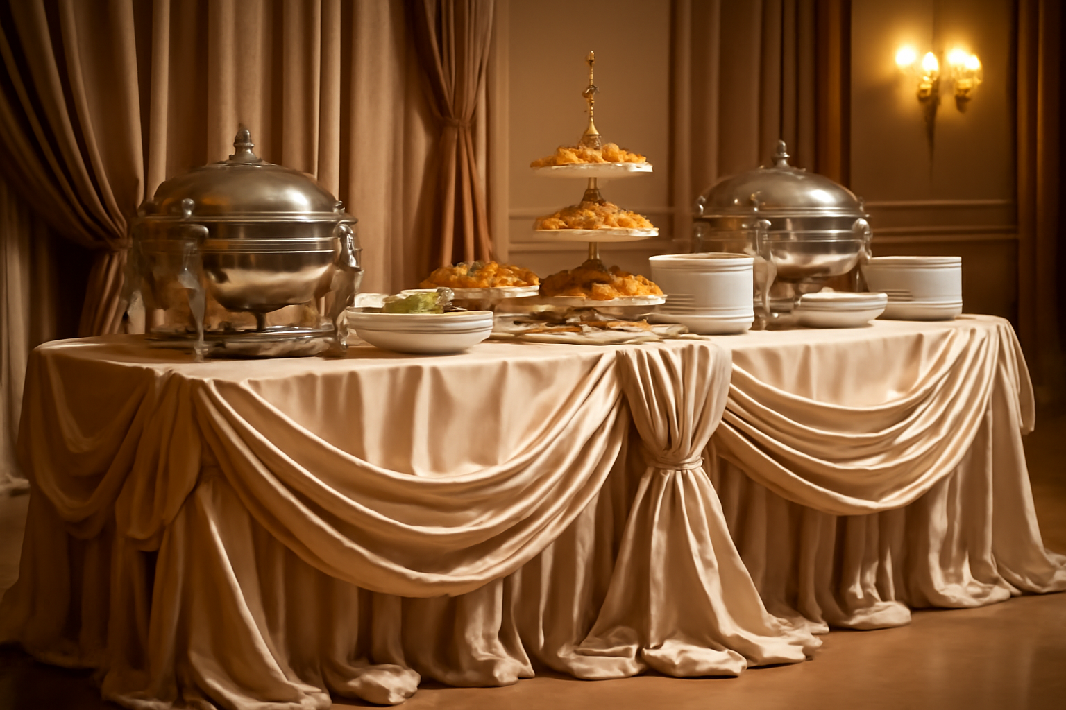 سحر الأقمشة في بوفيهات الفنادق: فن التفاصيل الفاخرة