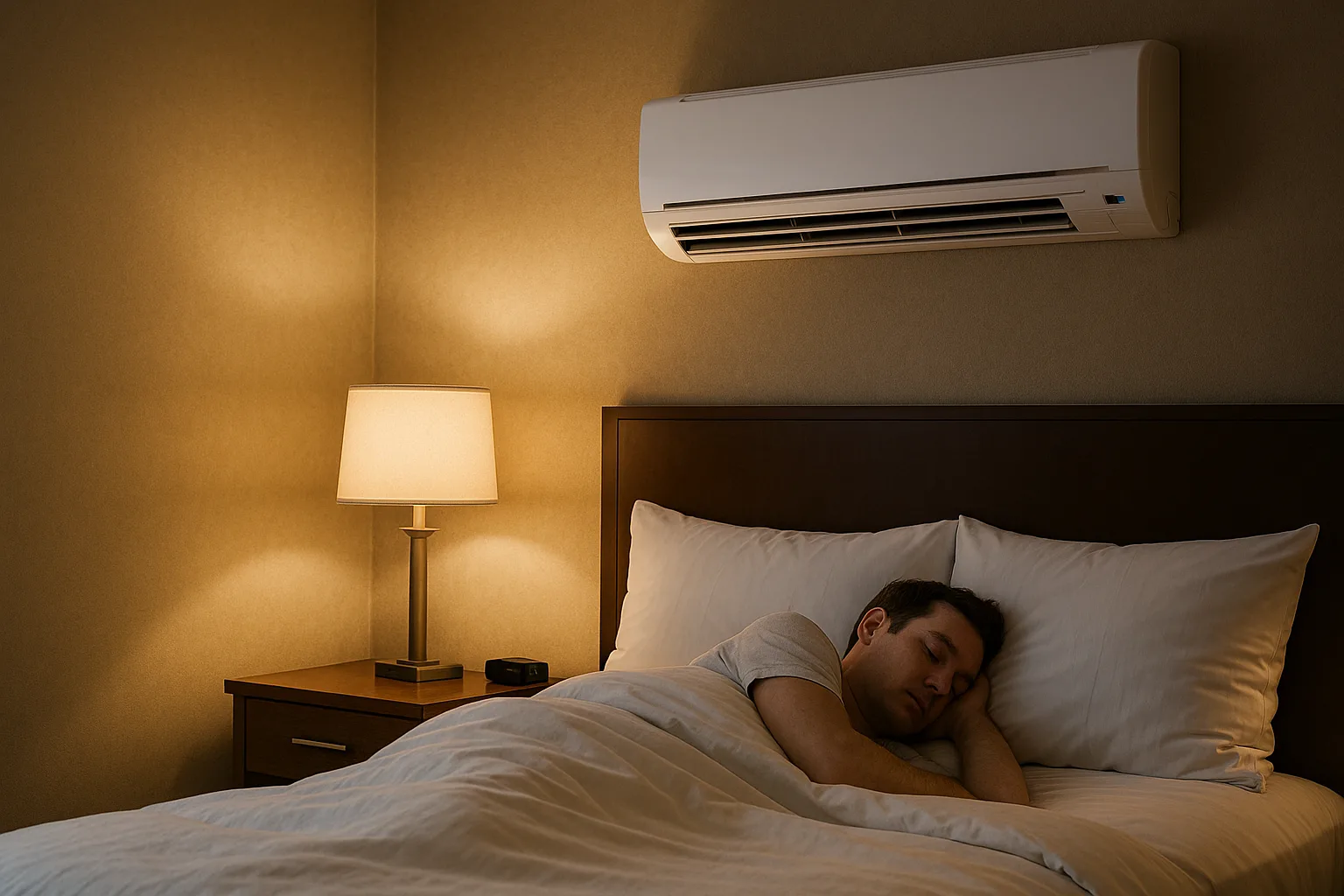 مكيف الهواء داخل الغرفة.. كيف يؤثر صوته على نوم النزيل؟