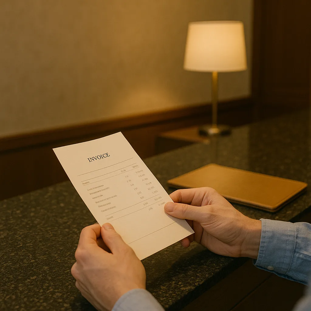 أثر الورق المستخدم في الفاتورة على شعور النزيل باحترافية الفندق