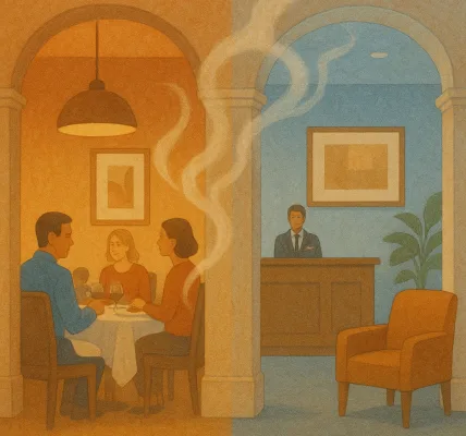 "مزيج الروائح بين المطعم واللوبي.. تجربة حسية أم إزعاج خفي؟"