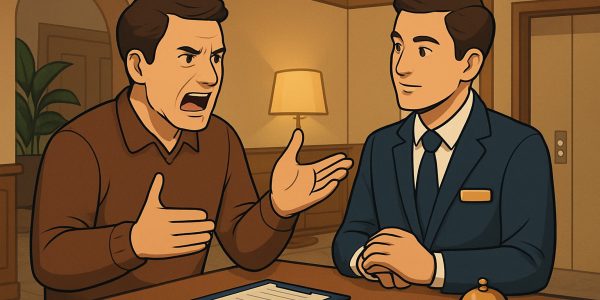 أساليب احترافية للتعامل مع نزيل غاضب في الفنادق – سيناريوهات حقيقية 2025