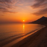 Sunset over Neom Coast – غروب الشمس على ساحل نيوم