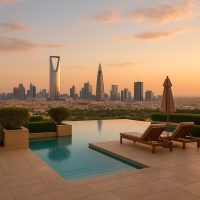 Riyadh Skyline from Resort – أفق الرياض من المنتجع