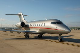 إحدى طائرات VistaJet الفاخرة على مدرج مطار دولي