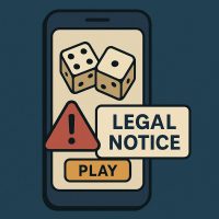 إشعار قانوني على تطبيق مقامرة