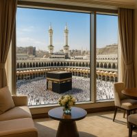 إطلالة من جناح فاخر على الكعبة المشرفة