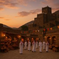 الأسواق الشعبية في قرية تراثية بالباحة