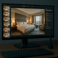 برنامج Luminar Neo أثناء العمل على صور فندقية باحترافية