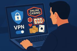 شخص يستخدم VPN للوصول إلى كازينو رقمي