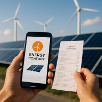 بطاقة شركة مع إيصال ملتقط بالهاتف