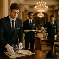 طلاب يتلقون تدريبًا عمليًا في فندق فاخر