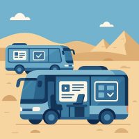 قافلة تعليمية مزودة بتقنيات التعليم الذكي في الوادي الجديد