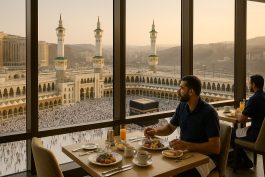 مطعم بإطلالة بانورامية على الحرم المكي