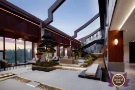 ردهة فندقية دافئة بتصميم هادئ يعزز الشعور بالسكينة والانتماء