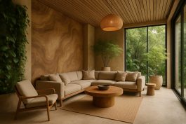 تصميم داخلي مستوحى من الطبيعة يعكس فلسفة العمارة الحسية الحديثة