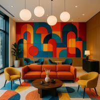 ردهة فندقية عصرية بتصميم فني يجذب المسافرين الشباب