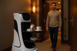 روبوت خدمة الغرف يوصل الطلبات للنزلاء ضمن تجربة رقمية متكاملة