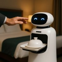 روبوت ذكي يتلقى الأوامر الصوتية ويقدم خدمات الغرف ضمن بيئة الضيافة المتصلة