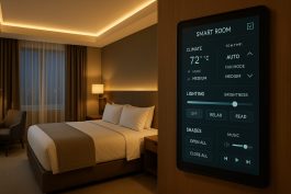 غرفة ذكية بواجهة تحكم رقمية تتيح للنزيل تخصيص تجربته بالكامل