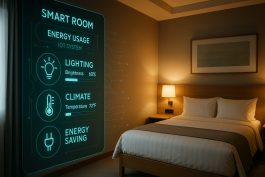 غرفة ذكية تتحكم بها أنظمة إنترنت الأشياء لتوفير الطاقة والراحة للنزلاء