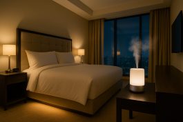 غرفة فندقية تستخدم تكنولوجيا العطور الذكية لتعديل الجو المزاجي تلقائيًا