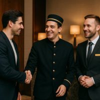 فريق ضيافة يتفاعل مع النزلاء بروح الود والترحيب الإنساني الصادق