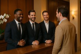 فريق ضيافة يتفاعل مع النزلاء بروح الود والترحيب الإنساني الصادق