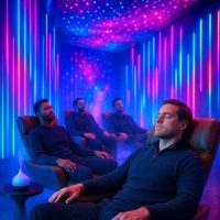 نزلاء يستمتعون بتجربة حسية تجمع بين الصوت والضوء والروائح في بيئة فاخرة