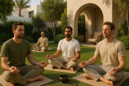 نزلاء يستمتعون بجلسات عافية وتأمل في منتجع هادئ