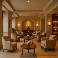 ردهة فندقية تفوح منها رائحة توقيع مميزة ترحب بالنزلاء