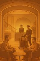 ردهة فندقية تُدار بإيقاع متناغم يشبه تنسيق العرض المسرحي المتكامل