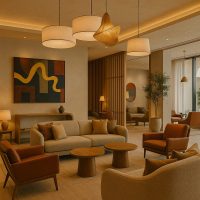 ردهة فندقية عصرية تحتفي باللحظات غير المتوقعة عبر ديكور متجدد وموسيقى ناعمة