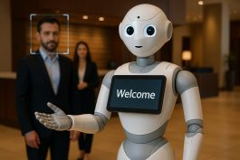 روبوت استقبال فندقي يرحّب بالنزلاء ويتعرّف على وجوههم تلقائيًا
