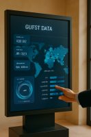 شاشة تفاعلية تُظهر خريطة بيانات النزلاء المستخدمَة لتصميم التجربة الفندقية