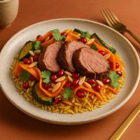 طبق سعودي فاخر يقدم بتصميم فني يدمج بين النكهة والمشهد البصري